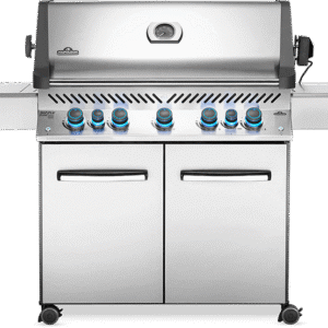 Napoleon Prestige 665 Freestanding Gas Grill with Infrared Rear Burner and Infrared Side Burner and Rotisserie Kit